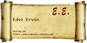 Edvi Ervin névjegykártya