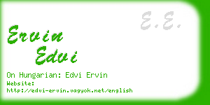 ervin edvi business card